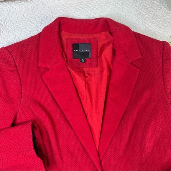 The Limited Red Polka Dots Blazer, Size S - Picture 4 of 10